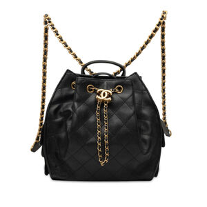 Pre-Loved Chanel Medium Quilted Caviar Chanel 25 Backpack